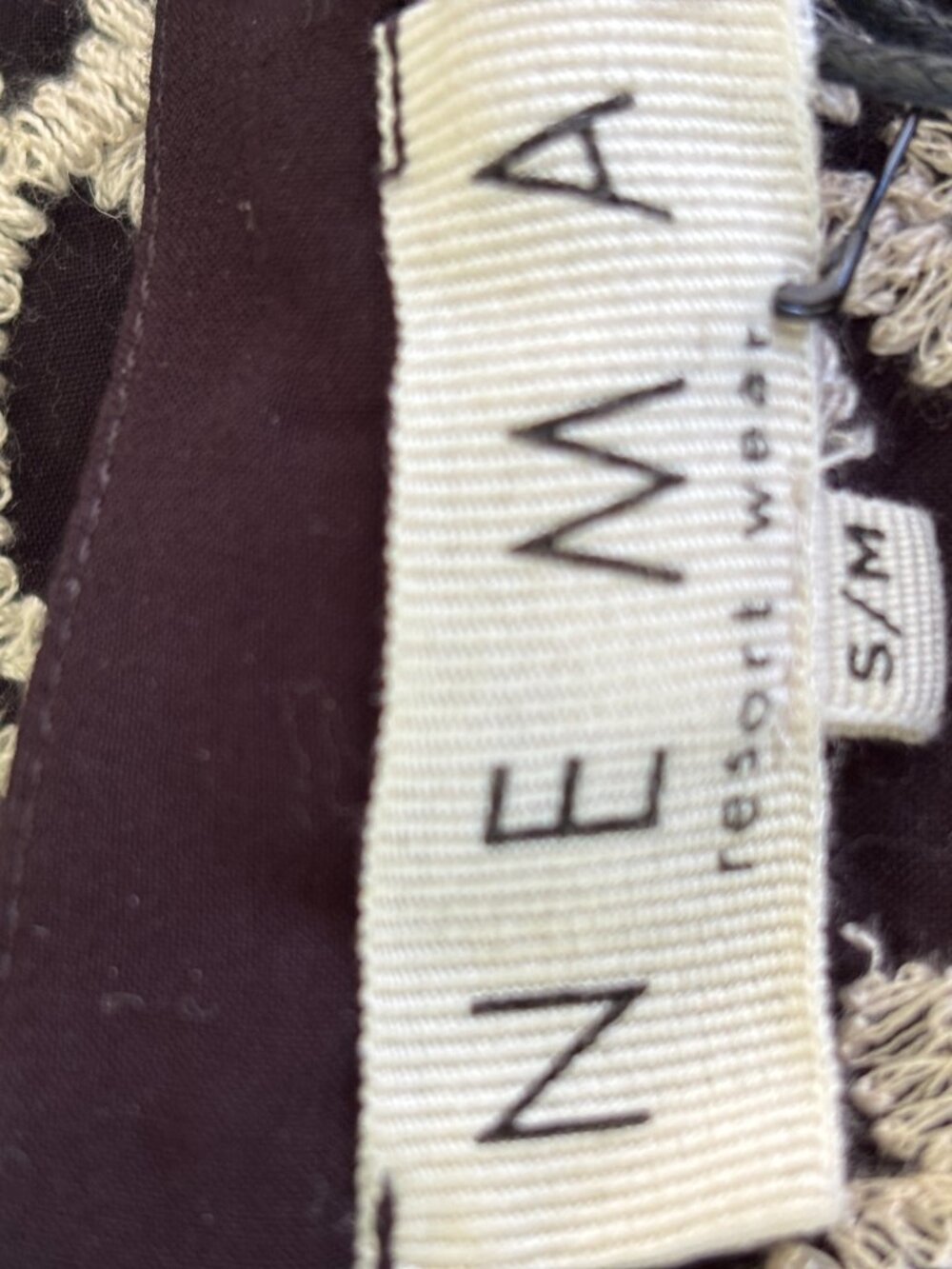Nema Resort Wear Tatiana Dress Black Cream Embroidery Size S/M NWT - Picture 5 of 7